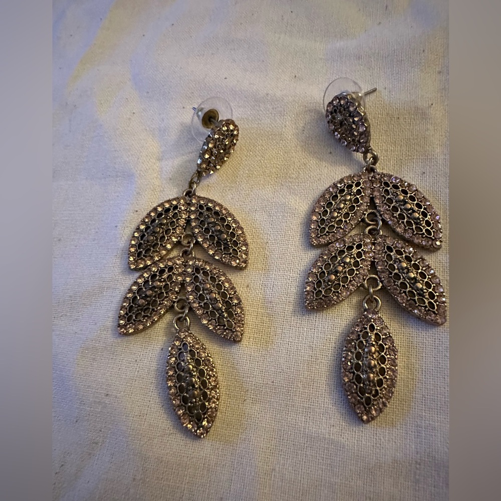 Fall Copper Leaf Statement Earrings - image 5